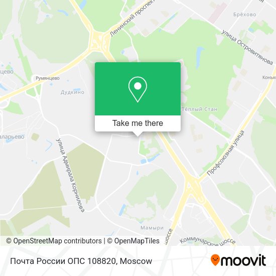 Почта России ОПС 108820 map