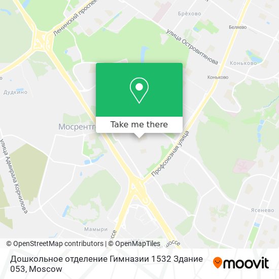 Дошкольное отделение Гимназии 1532 Здание 053 map