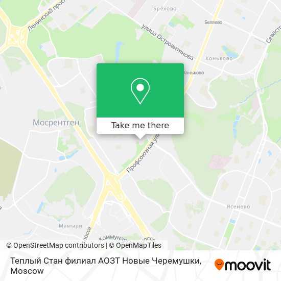 Теплый Стан филиал АОЗТ Новые Черемушки map