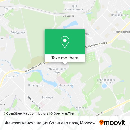 Женская консультация Солнцево-парк map