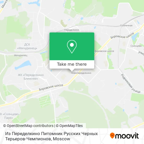 Из Переделкино Питомник Русских Черных Терьеров-Чемпионов map