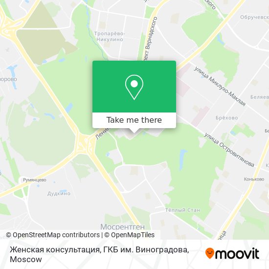 Женская консультация, ГКБ им. Виноградова map