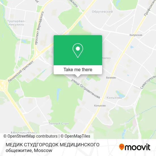 МЕДИК СТУДГОРОДОК МЕДИЦИНСКОГО общежитие map