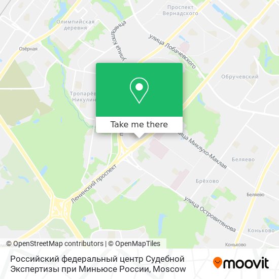 Российский федеральный центр Судебной Экспертизы при Миньюсе России map