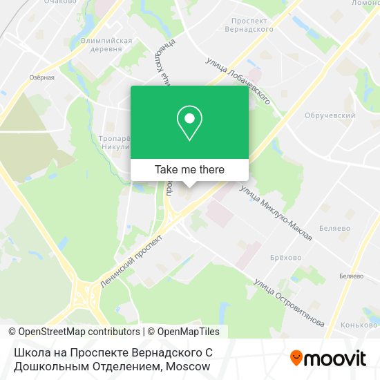 Школа на Проспекте Вернадского С Дошкольным Отделением map