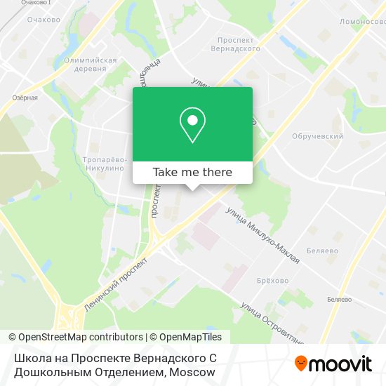 Школа на Проспекте Вернадского С Дошкольным Отделением map