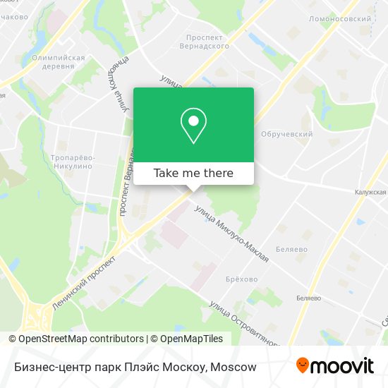 Бизнес-центр парк Плэйс Москоу map