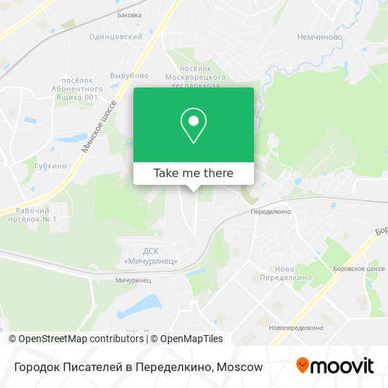 Городок Писателей в Переделкино map