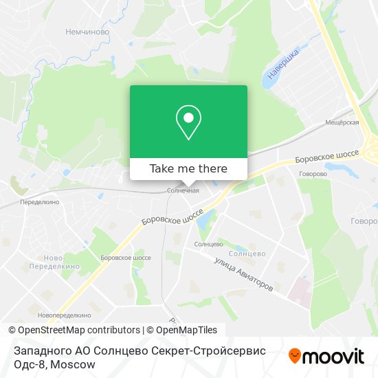 Западного АО Солнцево Секрет-Стройсервис Одс-8 map