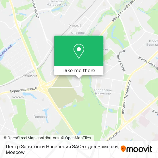 Центр Занятости Населения ЗАО-отдел Раменки map