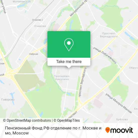 Пенсионный Фонд РФ отделение по г. Москве и мо map