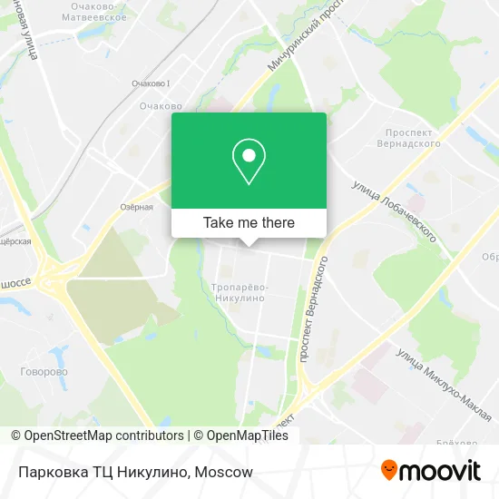 Парковка ТЦ Никулино map