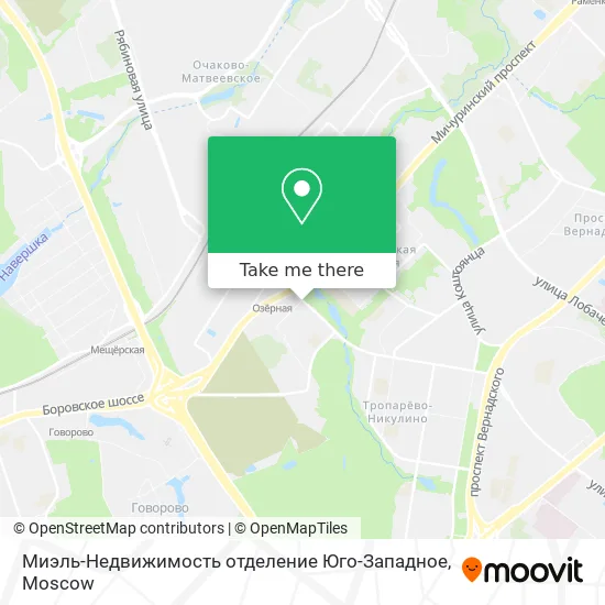 Миэль-Недвижимость отделение Юго-Западное map