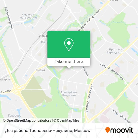 Дез района Тропарево-Никулино map