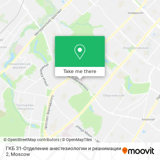 ГКБ 31-Отделение анестезиологии и реанимации 2 map