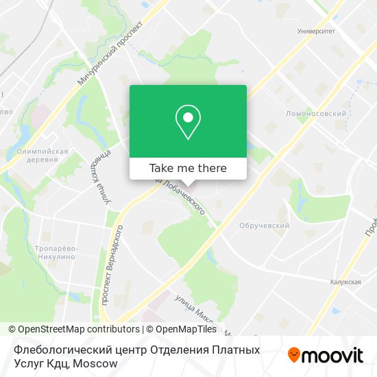 Флебологический центр Отделения Платных Услуг Кдц map