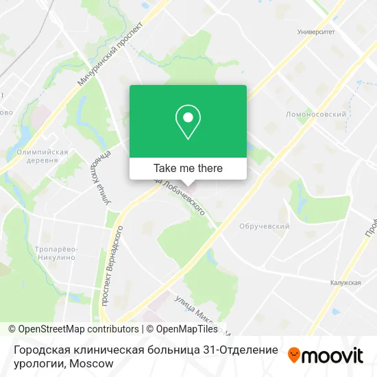 Городская клиническая больница 31-Отделение урологии map