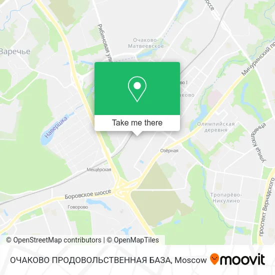 ОЧАКОВО ПРОДОВОЛЬСТВЕННАЯ БАЗА map