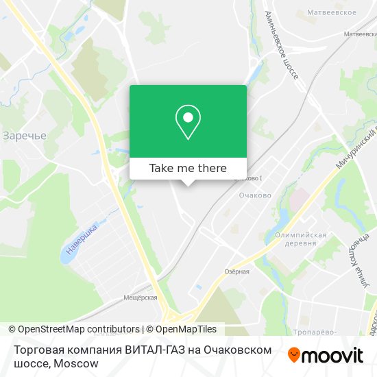 Торговая компания ВИТАЛ-ГАЗ на Очаковском шоссе map