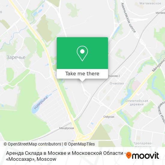 Аренда Склада в Москве и Московской Области - «Моссахар» map