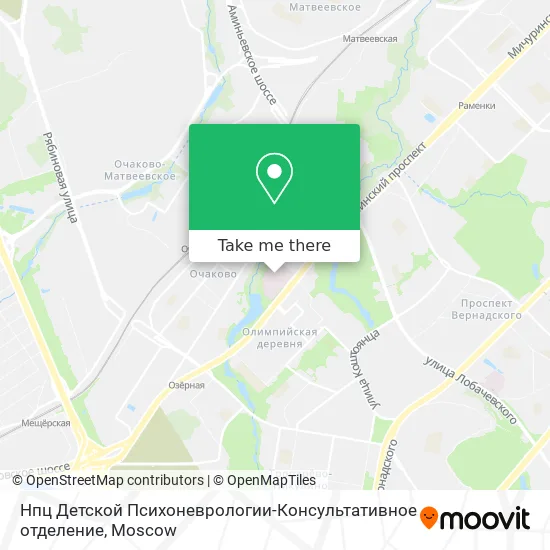 Нпц Детской Психоневрологии-Консультативное отделение map