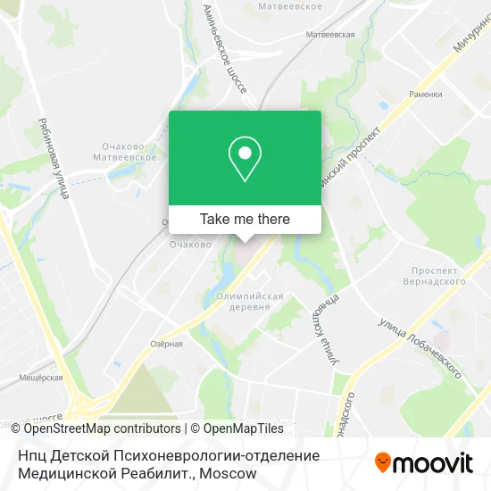 Нпц Детской Психоневрологии-отделение Медицинской Реабилит. map
