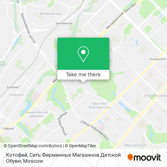 Котофей, Сеть Фирменных Магазинов Детской Обуви map