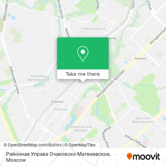 Районная Управа Очаковско-Матвеевское map