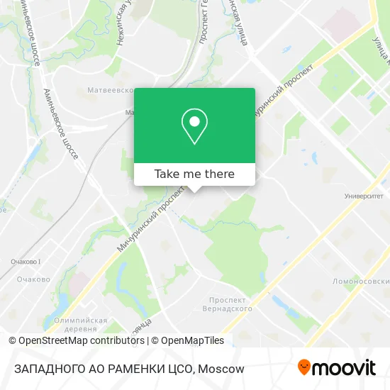 ЗАПАДНОГО АО РАМЕНКИ ЦСО map