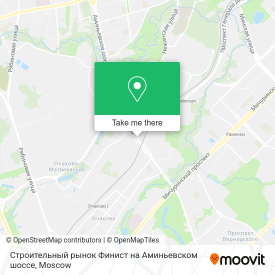 Строительный рынок Финист на Аминьевском шоссе map