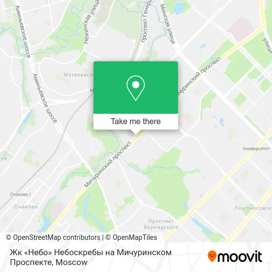 Жк «Небо» Небоскребы на Мичуринском Проспекте map