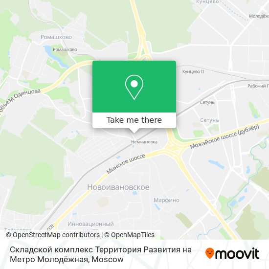 Складской комплекс Территория Развития на Метро Молодёжная map