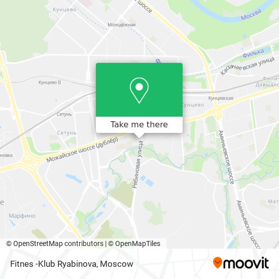 Fitnes -Klub Ryabinova map