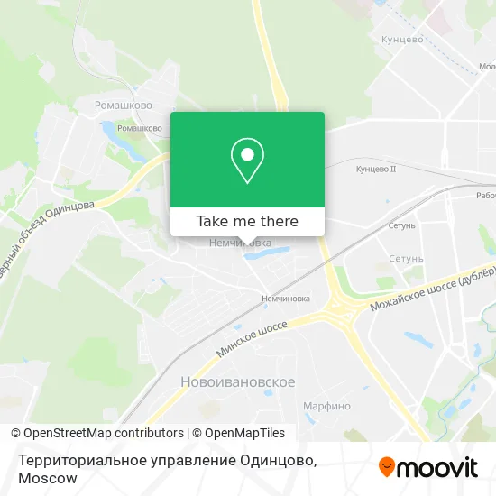 Территориальное управление Одинцово map