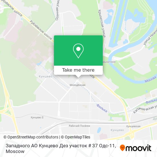 Западного АО Кунцево Дез участок # 37 Одс-11 map