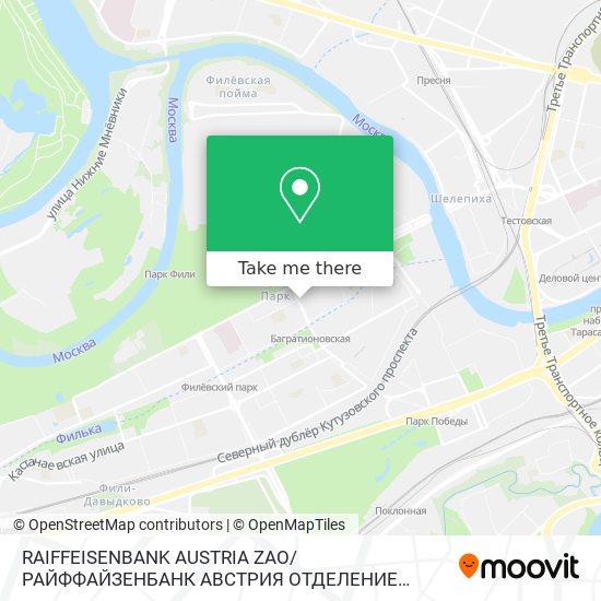 RAIFFEISENBANK AUSTRIA ZAO / РАЙФФАЙЗЕНБАНК АВСТРИЯ ОТДЕЛЕНИЕ БАГРАТИОНОВСКОЕ map