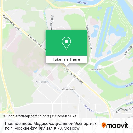 Главное Бюро Медико-социальной Экспертизы по г. Москве фгу Филиал # 70 map