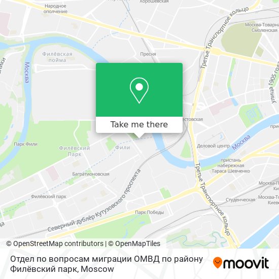 Отдел по вопросам миграции ОМВД по району Филёвский парк map