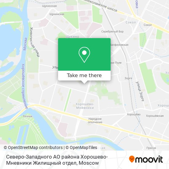 Северо-Западного АО района Хорошево-Мневники Жилищный отдел map