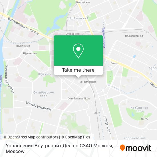 Управление Внутренних Дел по СЗАО Москвы map