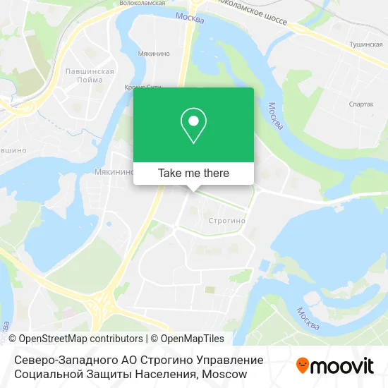Северо-Западного АО Строгино Управление Социальной Защиты Населения map