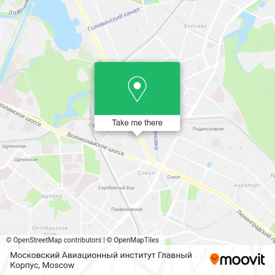 Московский Авиационный институт Главный Корпус map