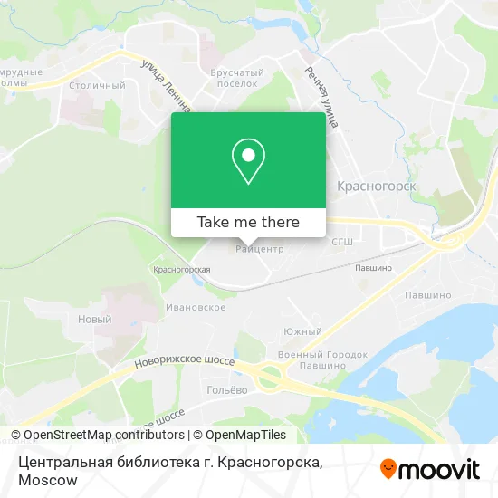 Центральная библиотека г. Красногорска map