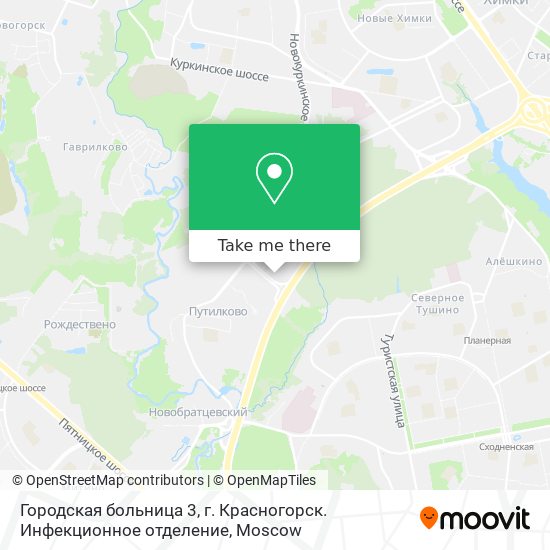 Городская больница 3, г. Красногорск. Инфекционное отделение map