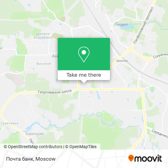 Почта банк map