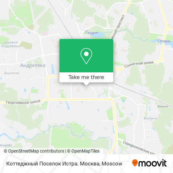 Коттеджный Поселок Истра. Москва map