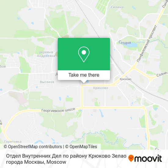 Отдел Внутренних Дел по району Крюково Зелао города Москвы map