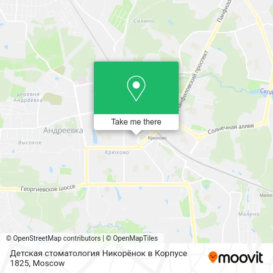 Детская стоматология Никорёнок в Корпусе 1825 map