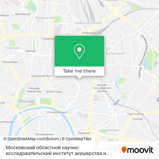 Московский областной научно-исследовательский институт акушерства и гинекологии map