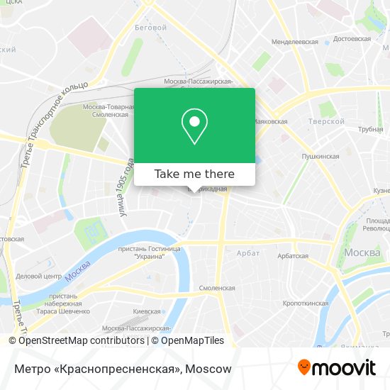 Метро «Краснопресненская» map